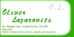 oliver lazarovits business card